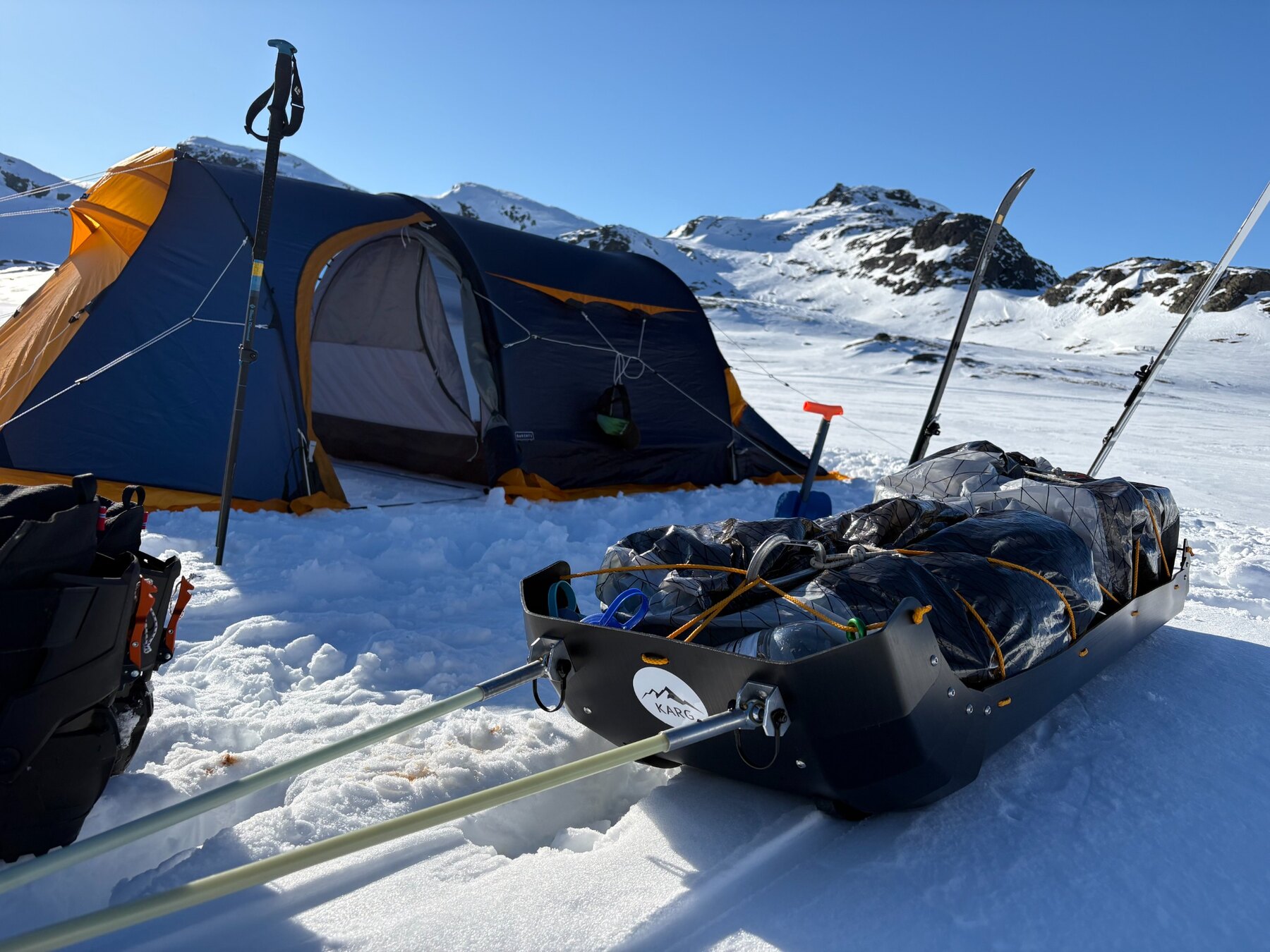 KARG Pulka vid vinterläger i fjällen